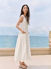 Women's 3D Flower White Vest Dress