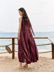 Women's Flared Tiered Long Dress
