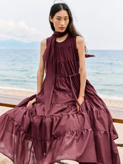 Women's Flared Tiered Long Dress