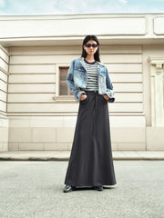 Women's Short Washed Raw-Hem Denim Jacket