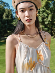 Women's Printed Ruched Cami Dress