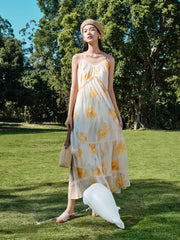 Women's Printed Ruched Cami Dress