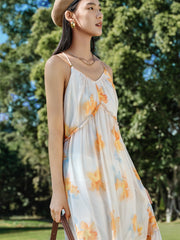 Women's Printed Ruched Cami Dress