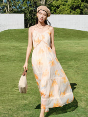 Women's Printed Ruched Cami Dress