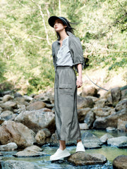 Women's High-Waisted Acetate Utility Skirt