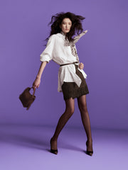 Women's Casual Faux-Suede A-Line Fringe Mini Skirt