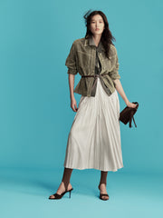 Women's Casual Grey-Green Denim Skirt