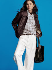 Women's Edgy Cropped Metallic PU Jacket