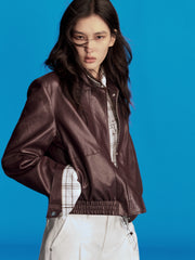 Women's Edgy Cropped Metallic PU Jacket
