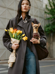 Women's Commuter Double-Breasted Long Trench Coat