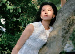 Women's Lyocell Tencel tight-fitting white vest