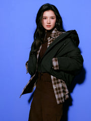 Women's Casual Hortob¨¢gy Goose Down Hooded Puffer Jacket