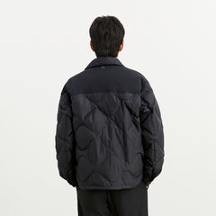 Men's Spliced Quilted Puffer Jacket