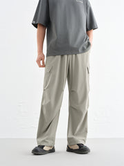 Men's Khaki Utility Pants with Patch Pockets