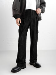 Men's Textured Straight-Leg Cargo Jeans