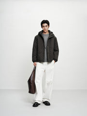 Men's Allover Jacquard Hooded Down Jacket