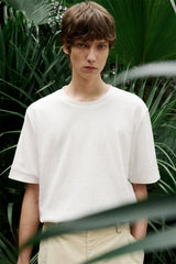 Men's Jacquard Textured T-Shirt with Metal Detail