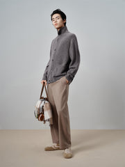 Men's Khaki Basic Tapered Pants