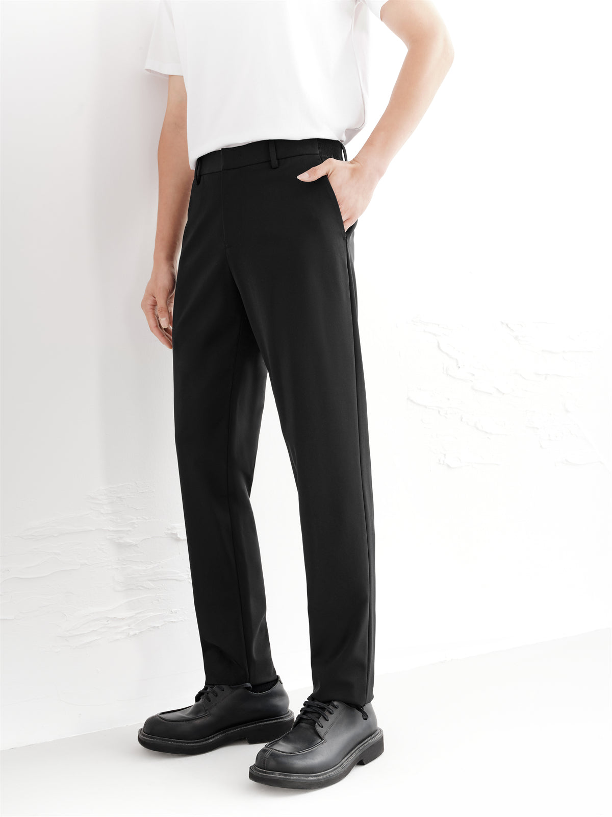 mens black casual dress pants HISNN