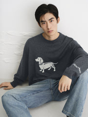 Men's Wool-Blend Jacquard Sweater