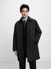 Men's Trench-Style Mid-Length Down Coat