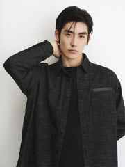 Men's Tweed-Inspired Brushed Yarn-Dyed Shirt