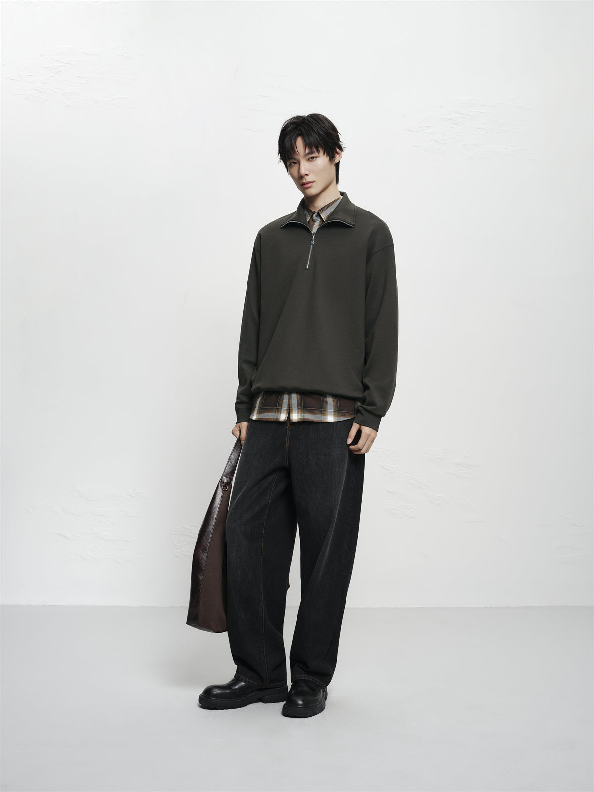 Men's Oversized Basic Pullover Sweatshirt