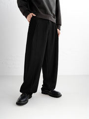 Men's Wide-Leg Jeans with Vintage Faux Leather Patch
