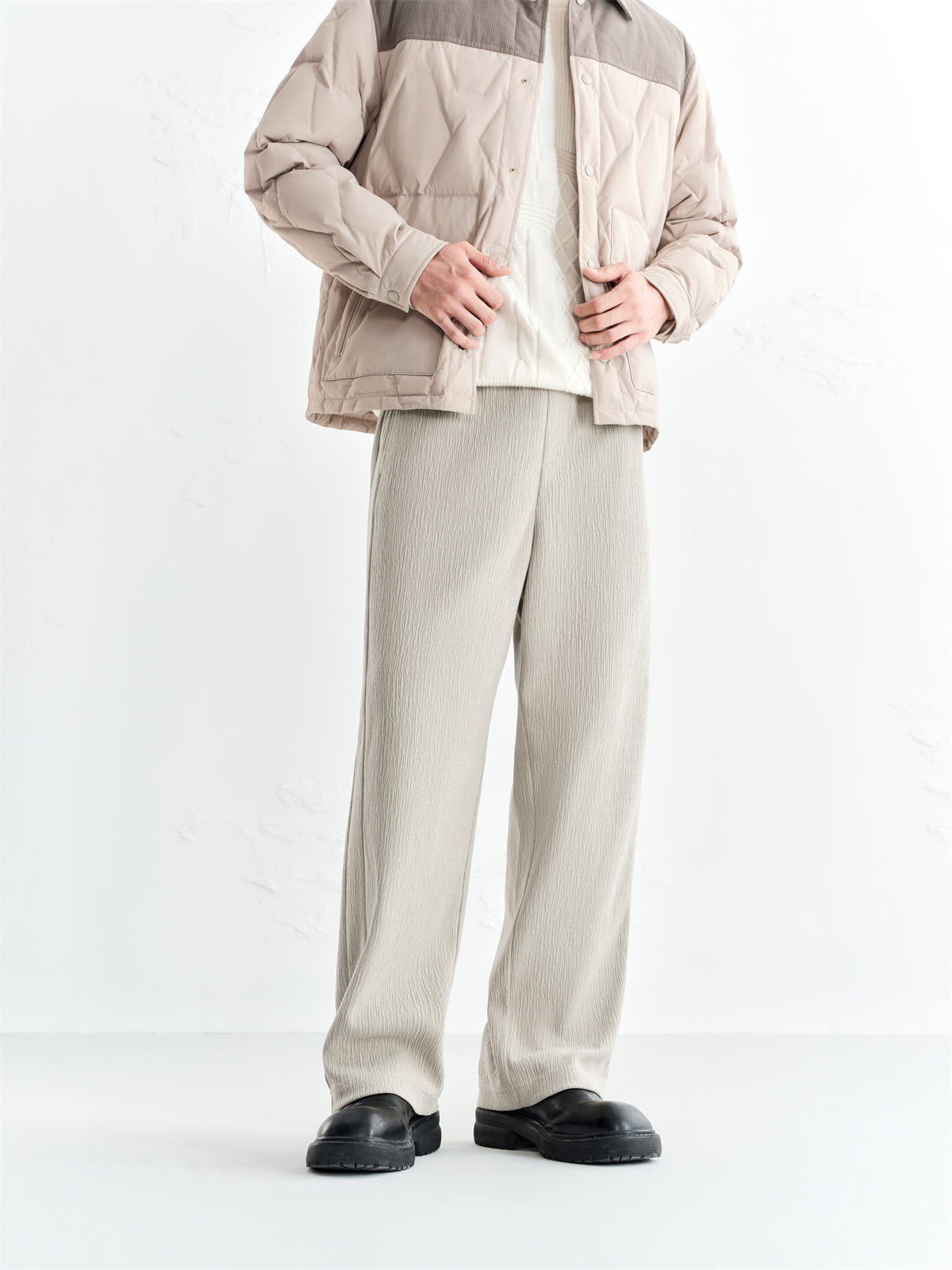 Men's Textured Straight-Leg Sweatpants