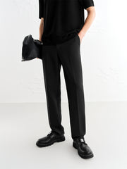 Men's Black Straight-Leg Dress Pants
