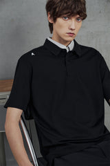 Men's Polo Shirt with Bonded Letter Print