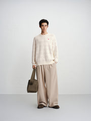 Men's Relaxed Allover Heart Jacquard Sweater