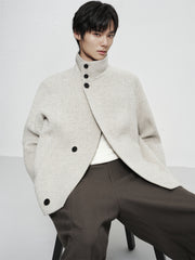 Men's Mid-Length Wool¨CCamel Hair Blend Coat
