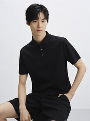 Men's Embossed Silk-Blend Polo Shirt