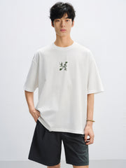 Men's Contrast Print Cotton T-Shirt
