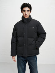 Men's Textured-Panel Down Jacket
