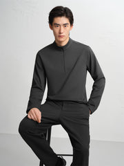 Men's Embroidered Half-Zip Fleece-Lined Sweatshirt