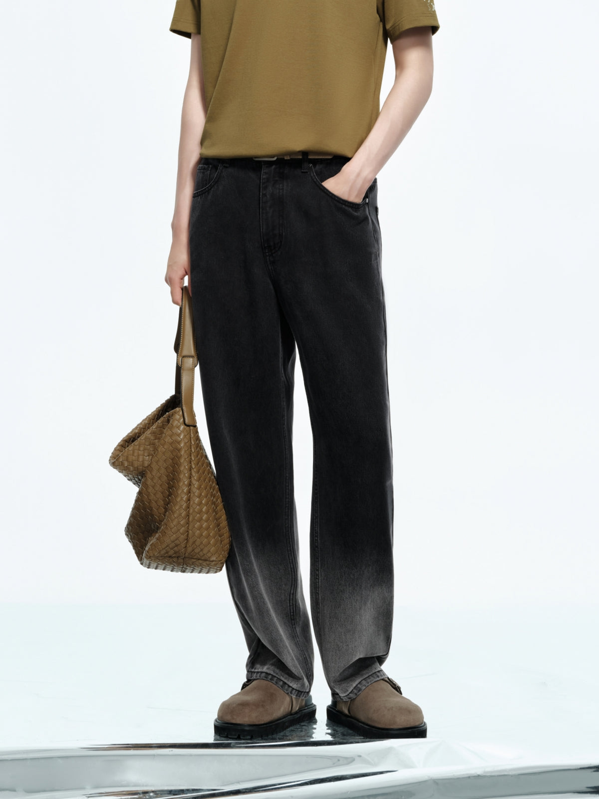 Men's Gradient Washed Straight-Leg Jeans
