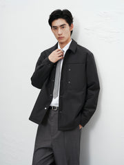 Men's Business Shirt-Style Goose Down Jacket