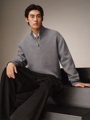 Men's Relaxed Half-Placket Knit Sweater