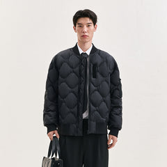 Men's Quilted Baseball Puffer Jacket