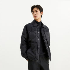 Men's Spliced Quilted Puffer Jacket