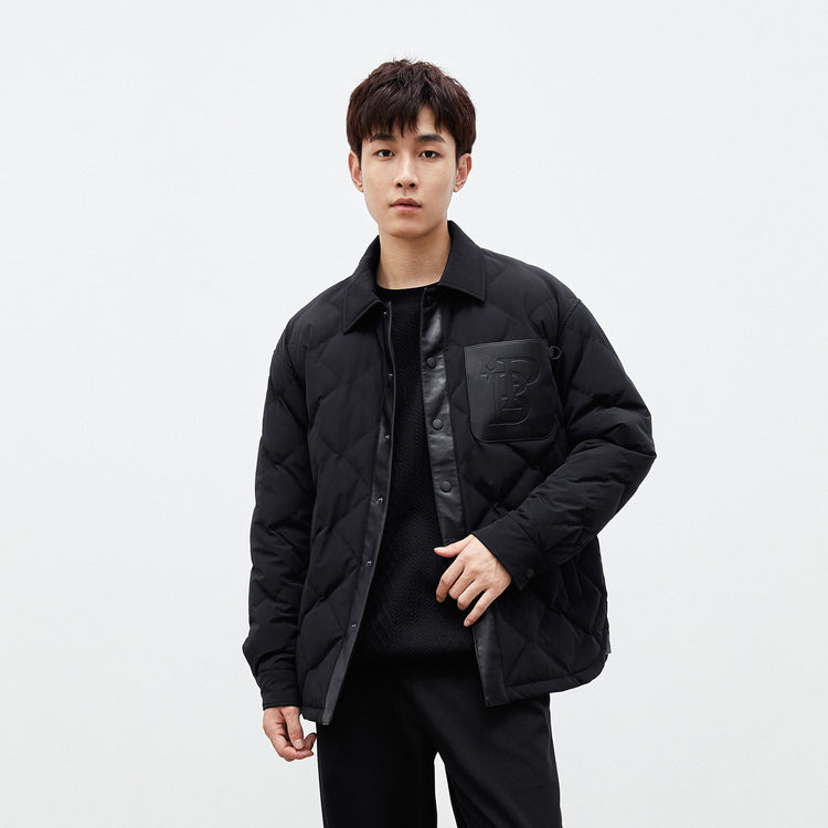 Men's Embossed Label Puffer Jacket