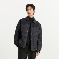 Men's Spliced Quilted Puffer Jacket