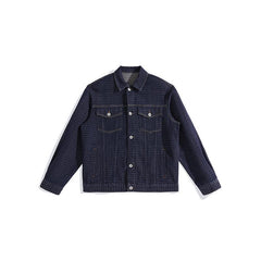 Men's Textured Jacquard Denim Jacket