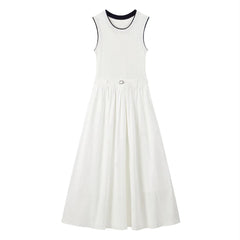 Women's Linen-Blend Paneled Sleeveless Dress