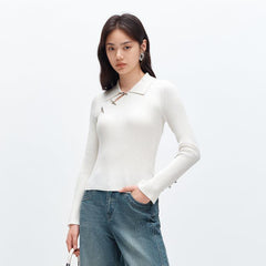 Women's Chinese Style Skinny Knit Pullover