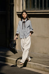 Women's Plaid Shirt with Detachable Cape