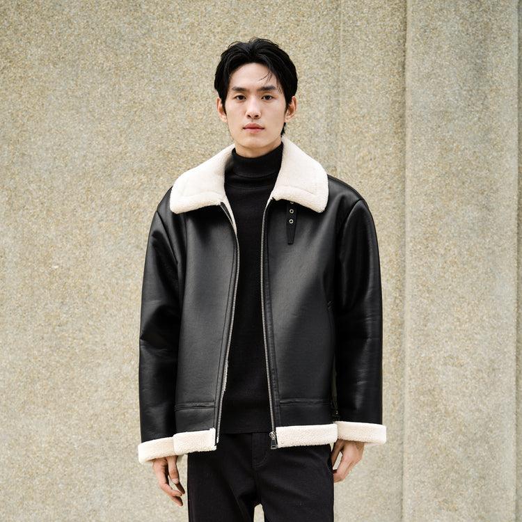 Men's Faux Shearling PU Jacket