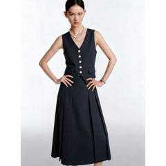 Women's Commute Fake Two-Piece Dress